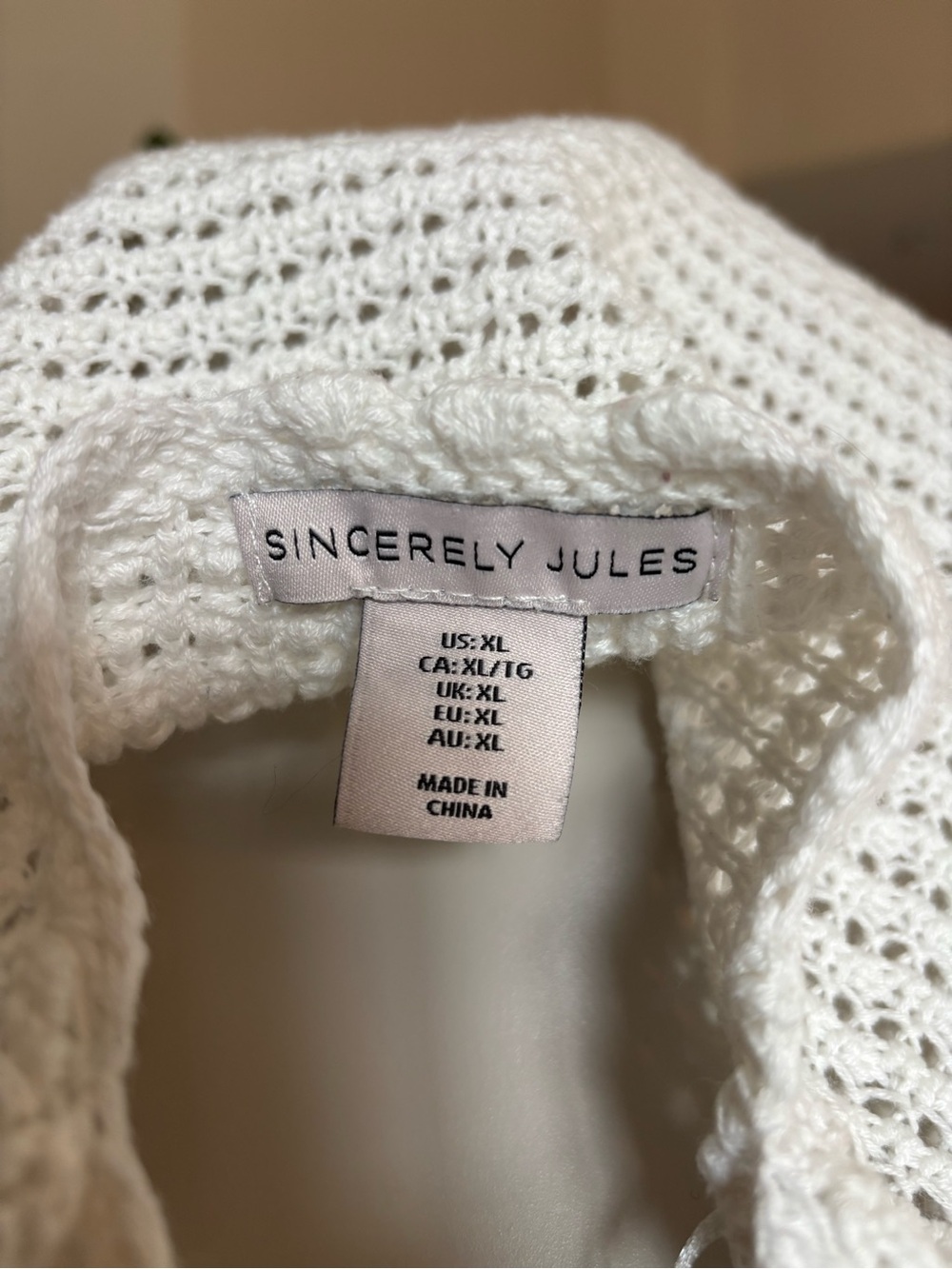 Sincerely Jules White Open-Knit Crochet Pullover - Picture 4 of 5
